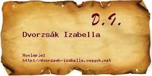 Dvorzsák Izabella névjegykártya
